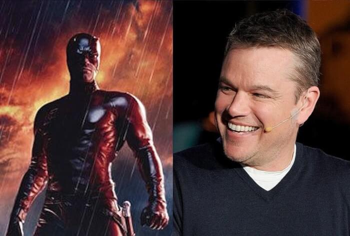 Stars Who Decline Big Marvel Movies Roles, Matt Damon, Daredevil