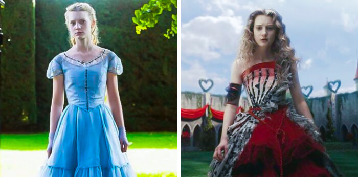 Costume Designers Left Hints For Viewers, Alice’s clothes in Alice’s Adventures in Wonderland