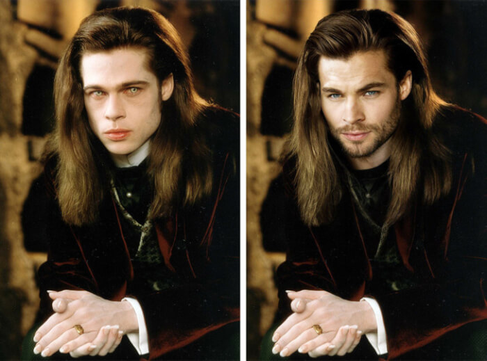 Looks Of Characters From '90s Movies, Chris Hemsworth in the role of Louis In Interview with the Vampire, 90s movies characters