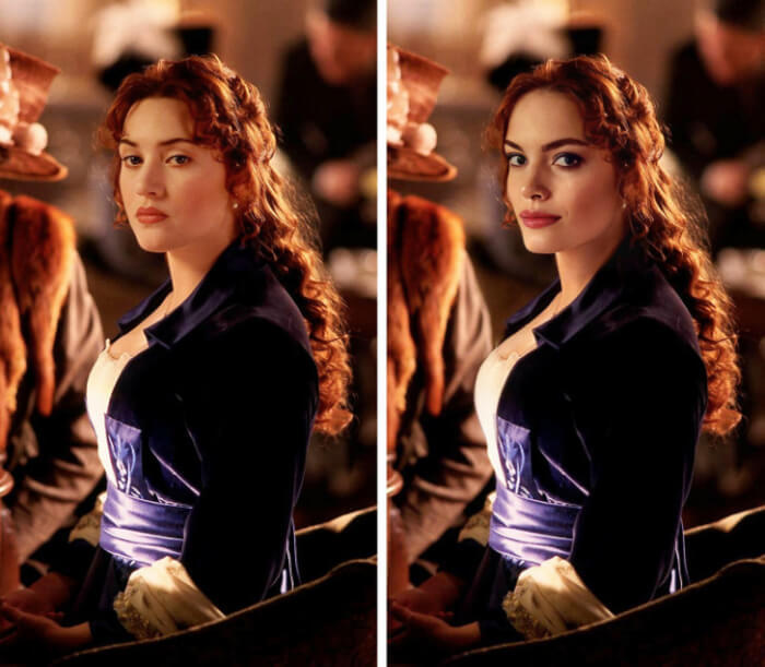 Looks Of Characters From '90s Movies, Margot Robbie in the role of Rose In Titanic, 90s movies characters