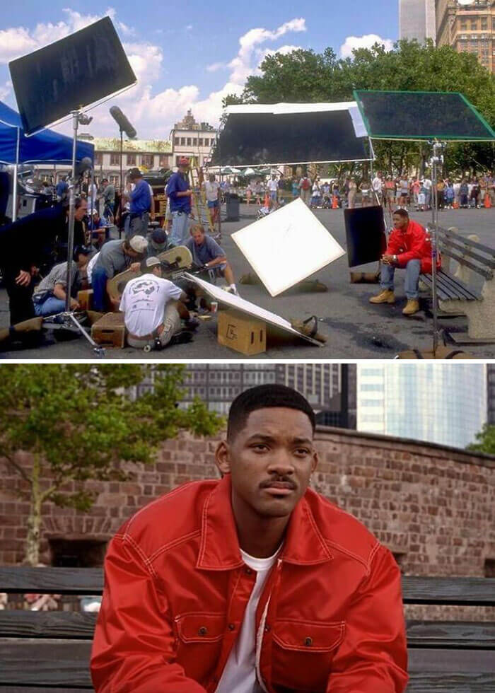 All The Work That Goes Into Capturing A Shot Of Will Smith Sitting On A Bench In Men In Black