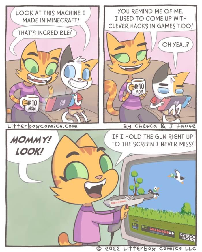 Clever Hacks, kitty comics, litter box comics