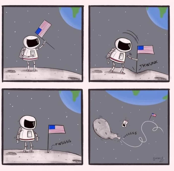 Absurd Comics , Moon landing