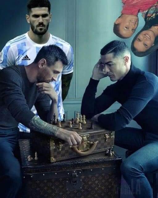 messi and ronaldo chess meme