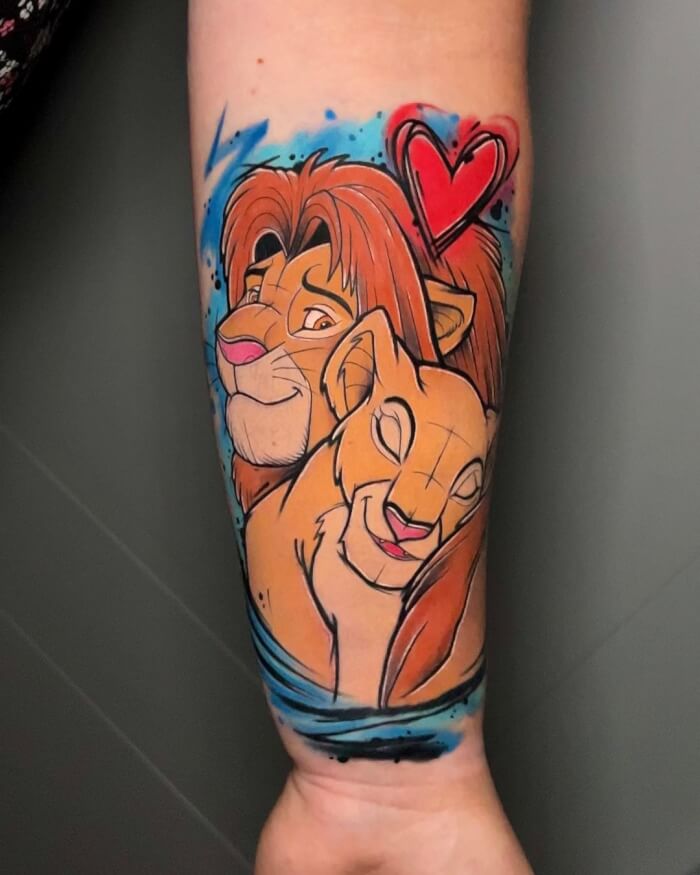 disney tattoos, Simba and Nana