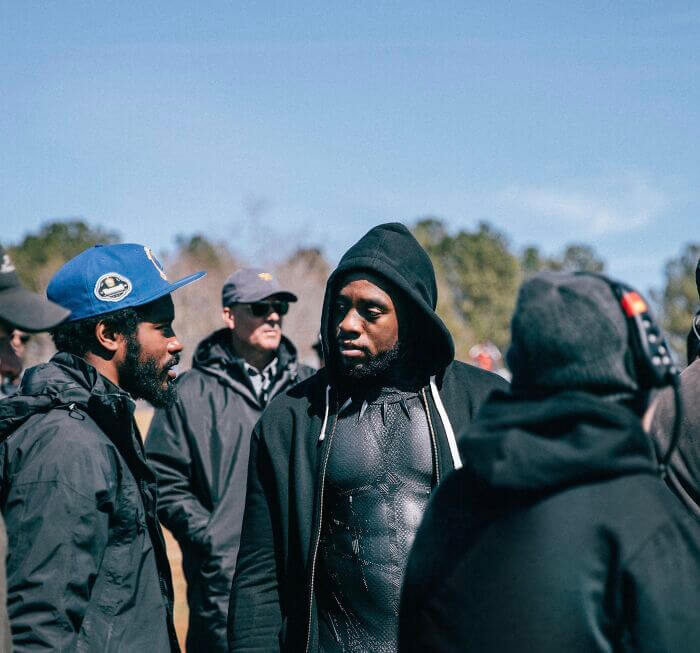 behind-the-scenes pics Chadwick Boseman and Ryan Coogler on the set of Black Panther