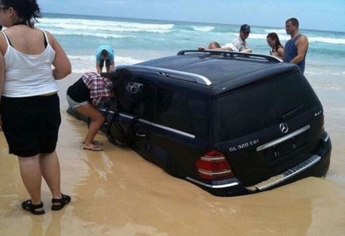 Never park your car on the beach