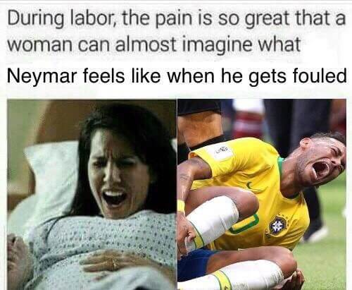 Neymar's pain is equal to delivery pain
