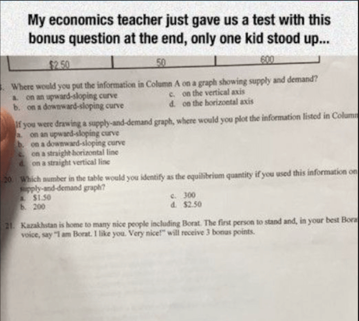 Hysterical Extra Credit Questions