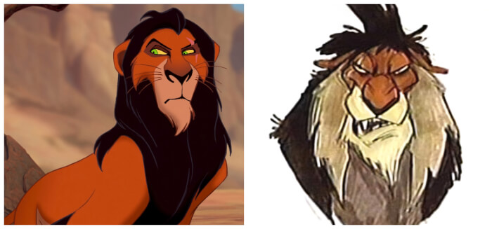 facts about cartoon characters Scar from The Lion King was supposed to be a baboon