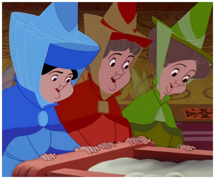 The fairies from Sleeping Beauty are based on elderly women