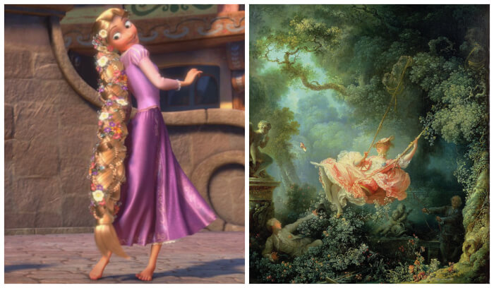 Rapunzel’s hair was designed based on art pieces