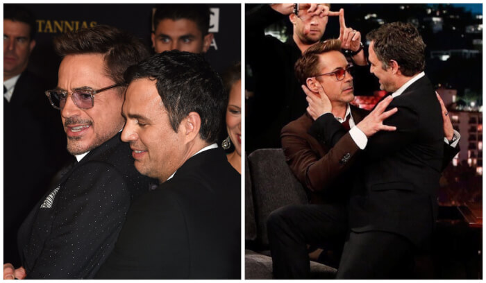 celebrity bromances Robert Downey Jr. and Mark Ruffalo, famous bromances