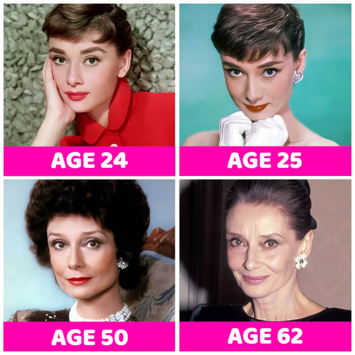 Hollywood female stars Audrey Hepburn
