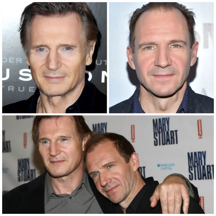 celebrity duos that look nearly identical Liam Neeson and Ralph Fiennes