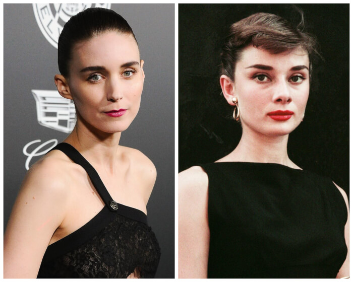 celebrity duos that look nearly identical Rooney Mara and Audrey Hepburn