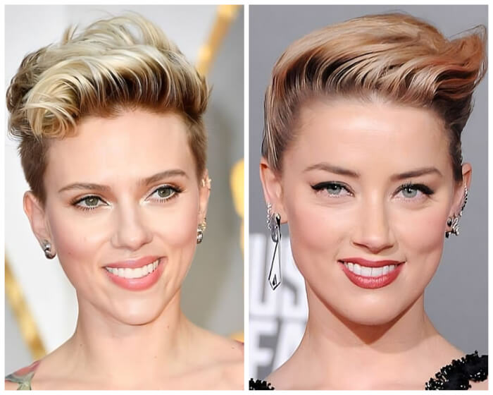 celebrity duos that look nearly identical Amber Heard and Scarlett Johansson