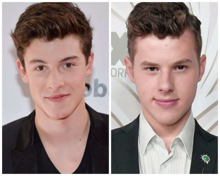 celebrity duos that look nearly identical Shawn Mendes And Nolan Gould