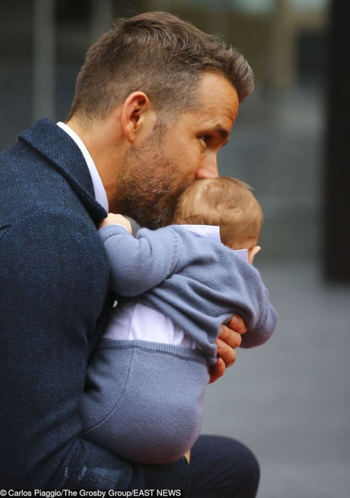 Celebrities Who Prove You Can't Stop Being A Mom Or Dad, Ryan Reynolds with Inez