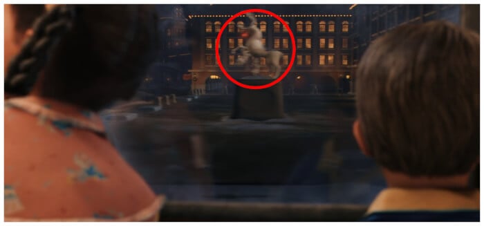 The Rudolph Statue In The Polar Express