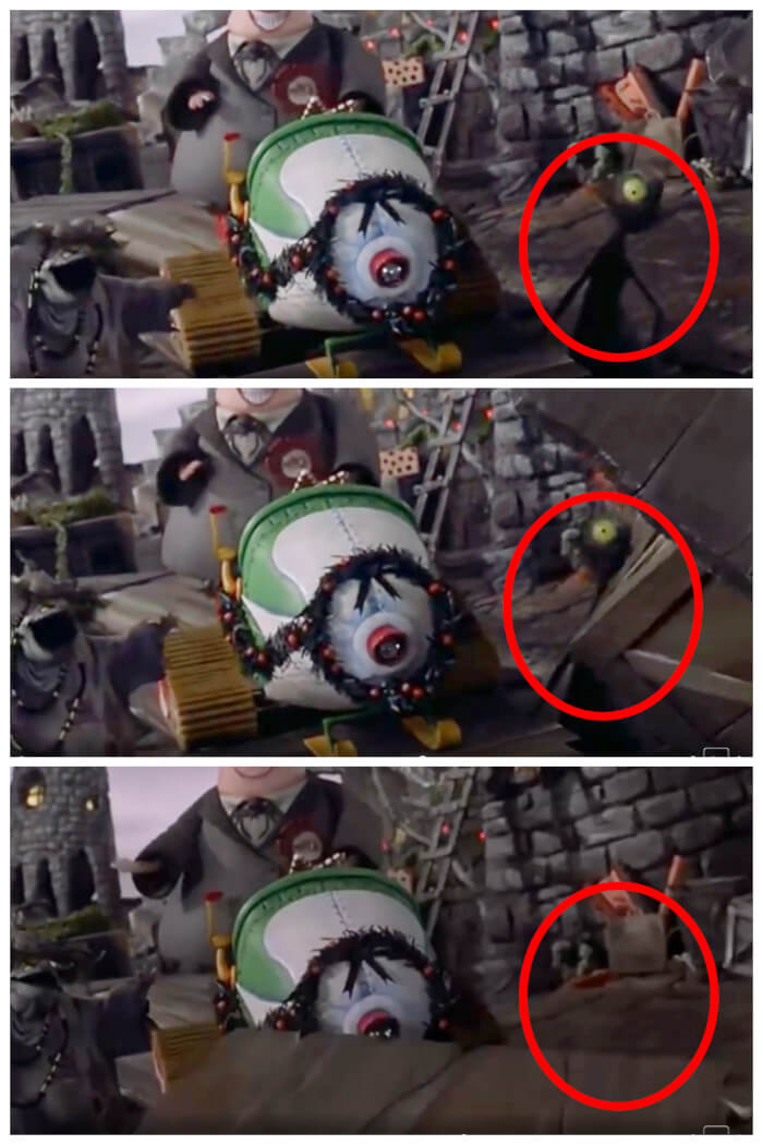 hidden details in iconic Christmas movies The Vanishing Cyclops In the Nightmare Before Christmas