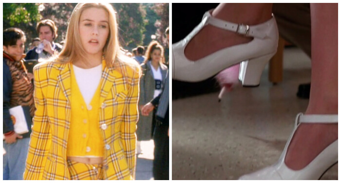 shoes from movies Cher’s Low White Heels In Clueless