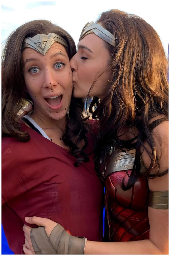 movie behind-the-scenes   Gal Gadot and Her Stunt Double
