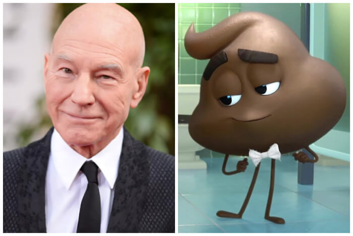 worst roles Sir Patrick Stewart As The Poop Emoji in the Emoji Movie