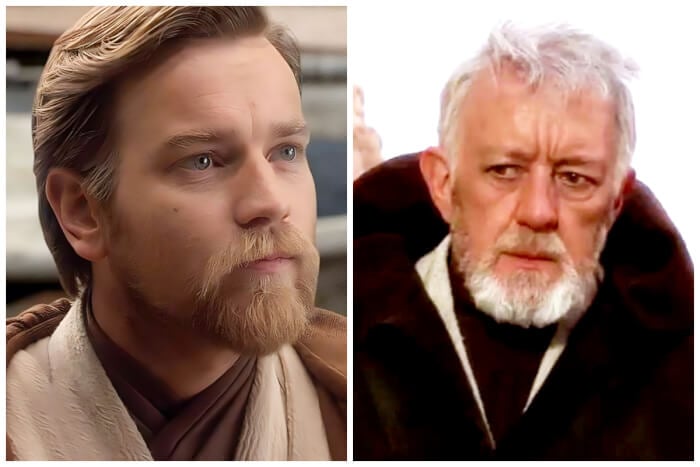 actors who played the same character Sir Alec Guinness And Ewan McGregor As Obi-Wan Kenobi in the Star Wars saga  dewitt bukater age	gloria stuart young