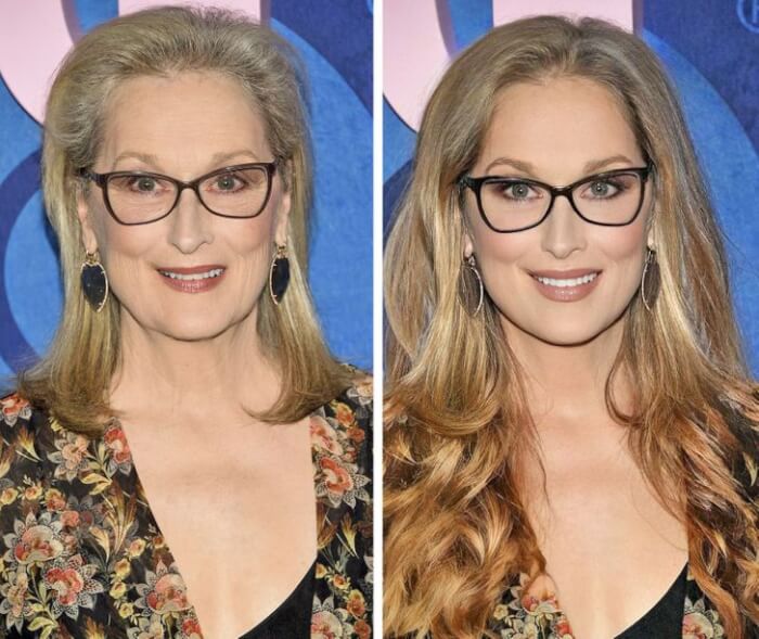 celebrities with unique facial features Meryl Streep