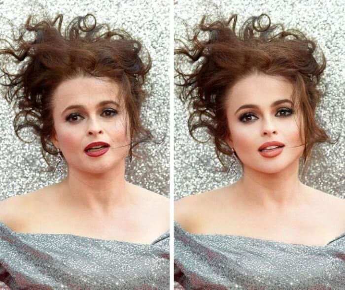 celebrities with unique facial features Helena Bonham Carter