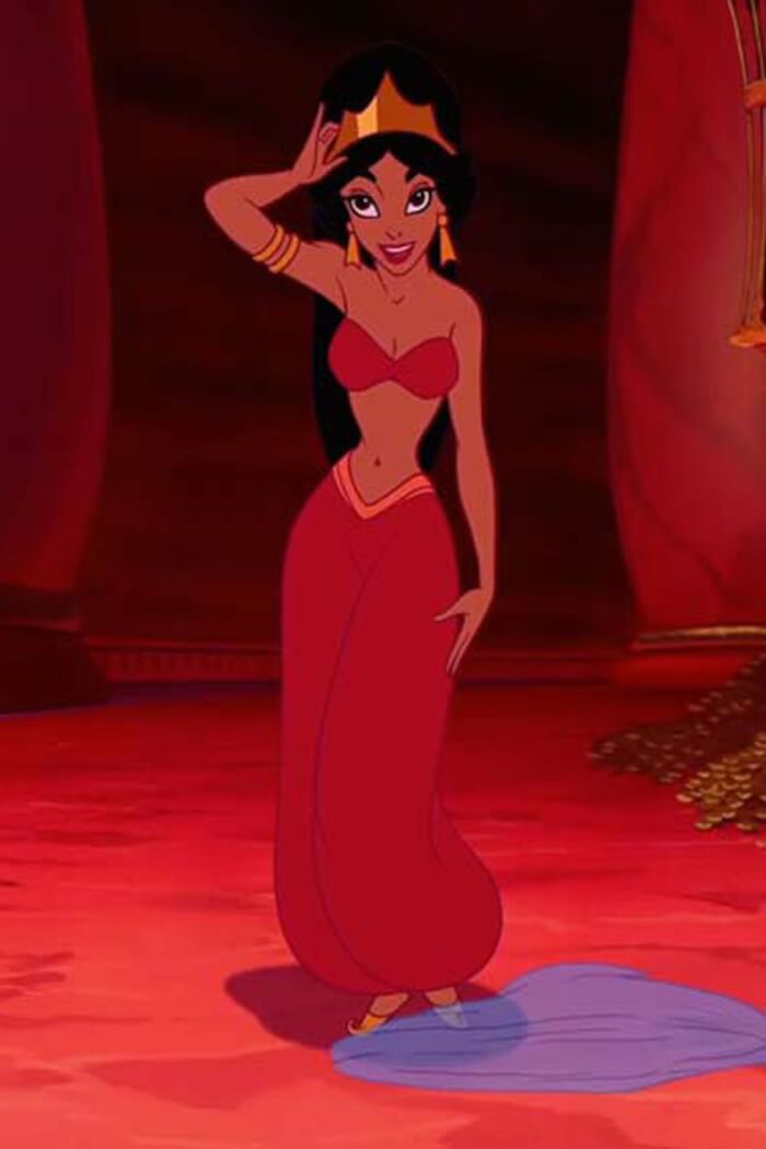 Princesses’ Best And Worst Looks, Jasmine’s Red Two-Piece, Aladdin