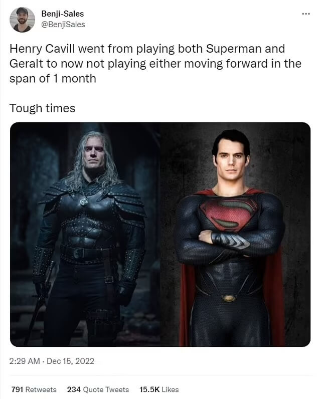 Henry Cavill Fired From Superman 