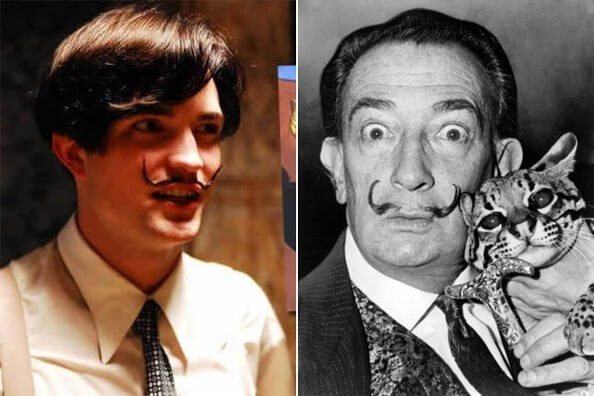 salvador dalí, audrey tautou style, Actors who transform into real people in history