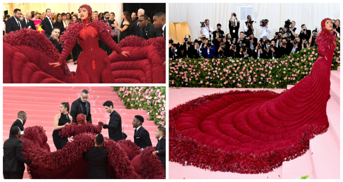 red carpet outfits Cardi B’s Gown Needed 10 People To Escort It