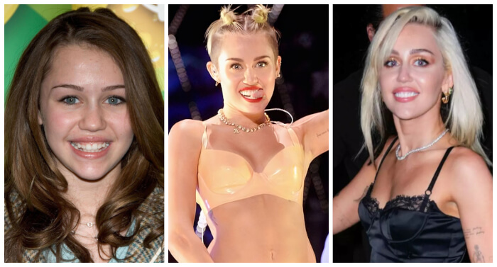 celebrities who underwent minor changes  Miley Cyrus