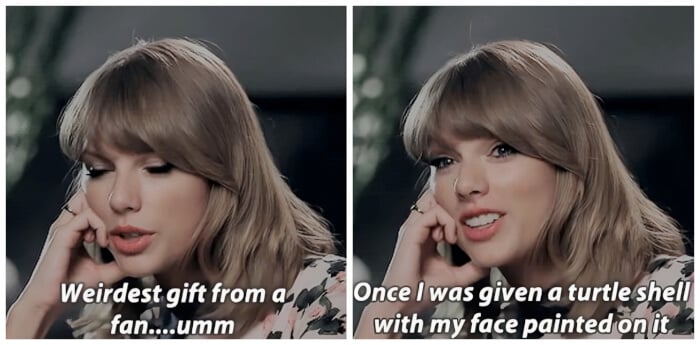 celebrities got the creepiest fan gifts Taylor Swift - Turtle Shell