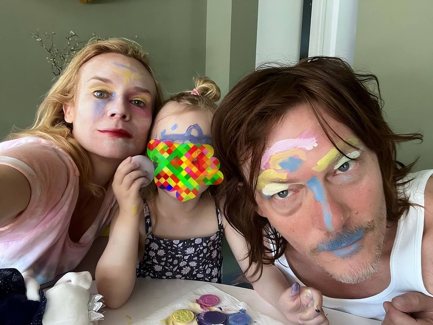 celebrity parenting moments Norman Reedus and Diane Kruger got a free “makeover” from their child.