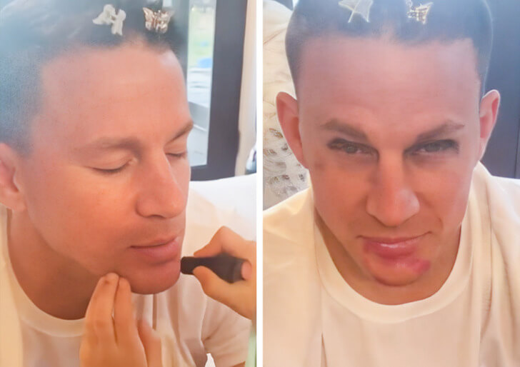 celebrity parenting moments Channing Tatum gets a “magical” makeover from his daughter.