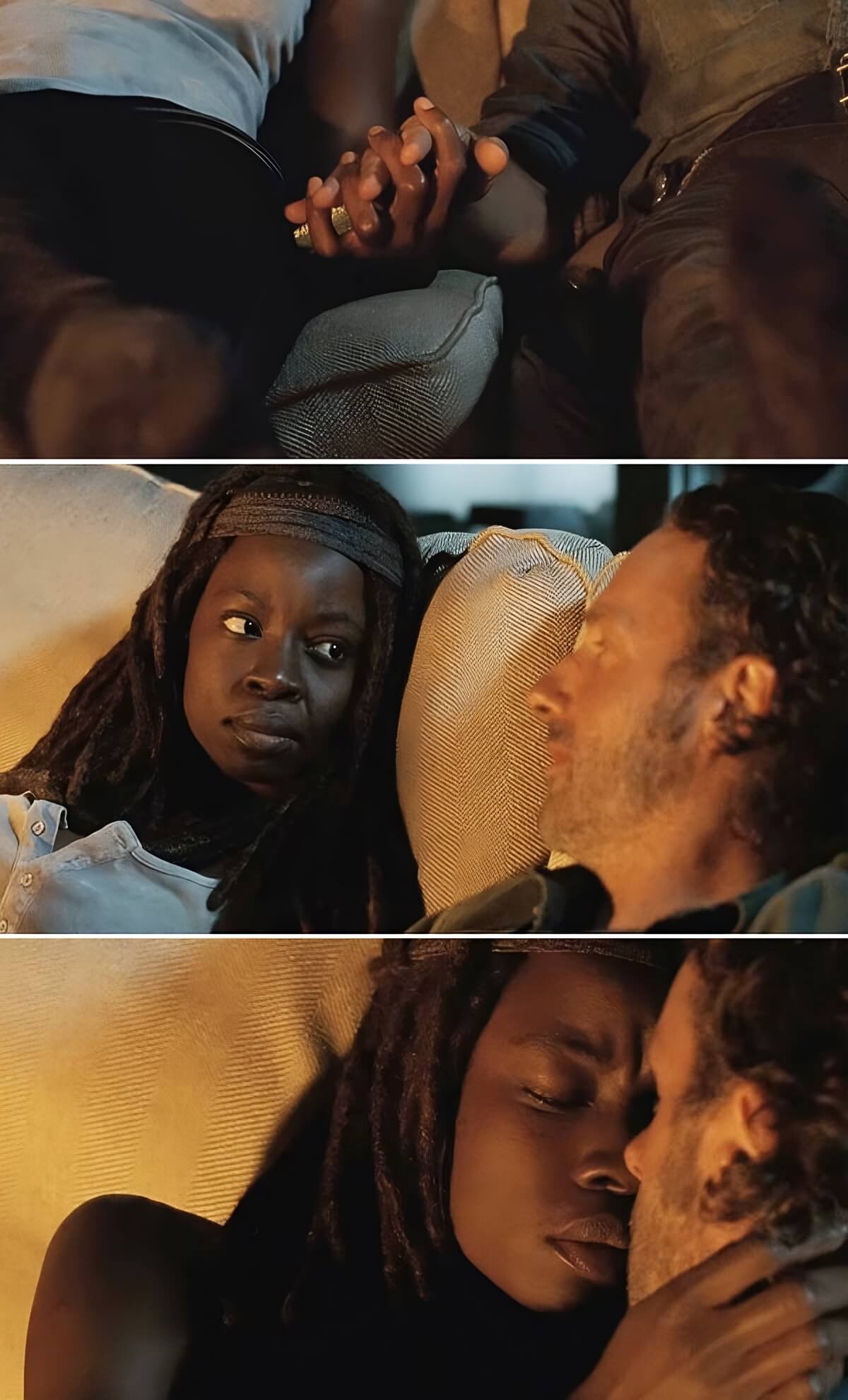 TV couples Rick Grimes and Michonne from The Walking Dead