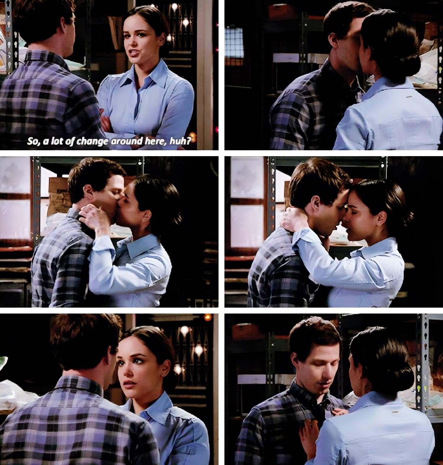 TV couples Jake Peralta and Amy Santiago from Brooklyn Nine-Nine