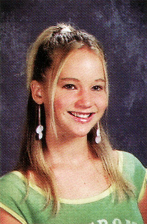 yearbook photos of A-list celebrities Jennifer Lawrence