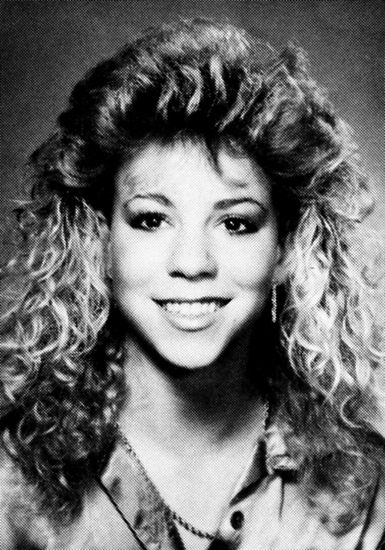 yearbook photos of A-list celebrities Mariah Carey