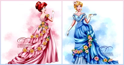 Watch As These Lovely Fan Art Transforms Disney Princesses Into Vintage Ballroom Beauties