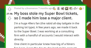 Mean Boss Steals Super Bowl Tickets From Employee, Loses Client, And Pays Hefty Price