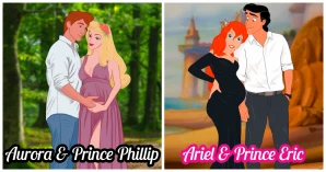 Talented Illustrator Draw Fan-Favorite Disney Couples On Their Maternity Vacation In Wholesome Instagram Arts