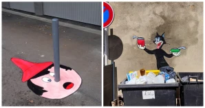 30 Playful Artworks By OakOak That Bring The Streets Of France To Life