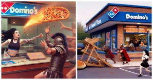 Roman Soldiers Fighting Goth Girls At Dominos/Starbucks: An AI Chronicle!