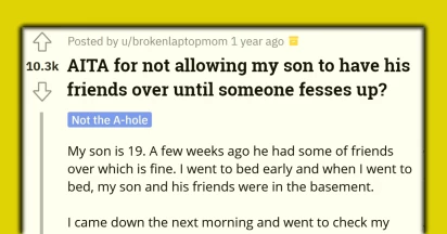 Mom Forbids Her Son From Having His Friends Over After Her Laptop Was Damaged