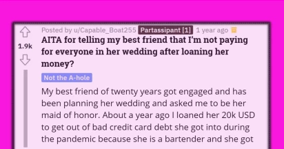 Woman In Debt With Her Best Friend, Still Asks Her To Pay For Her Wedding